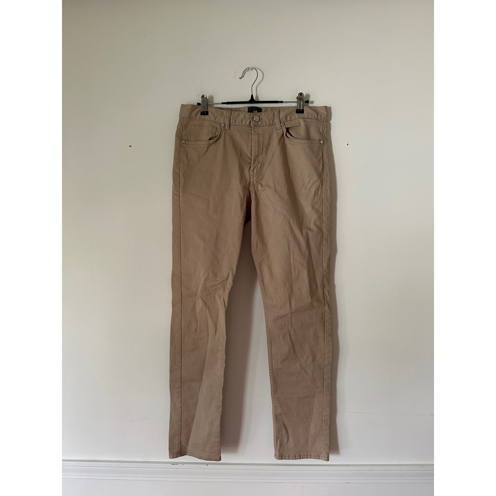 HM Slim Fit Chinos Mens Tan Khaki Stretch Cotton Twill Five Pocket Pants